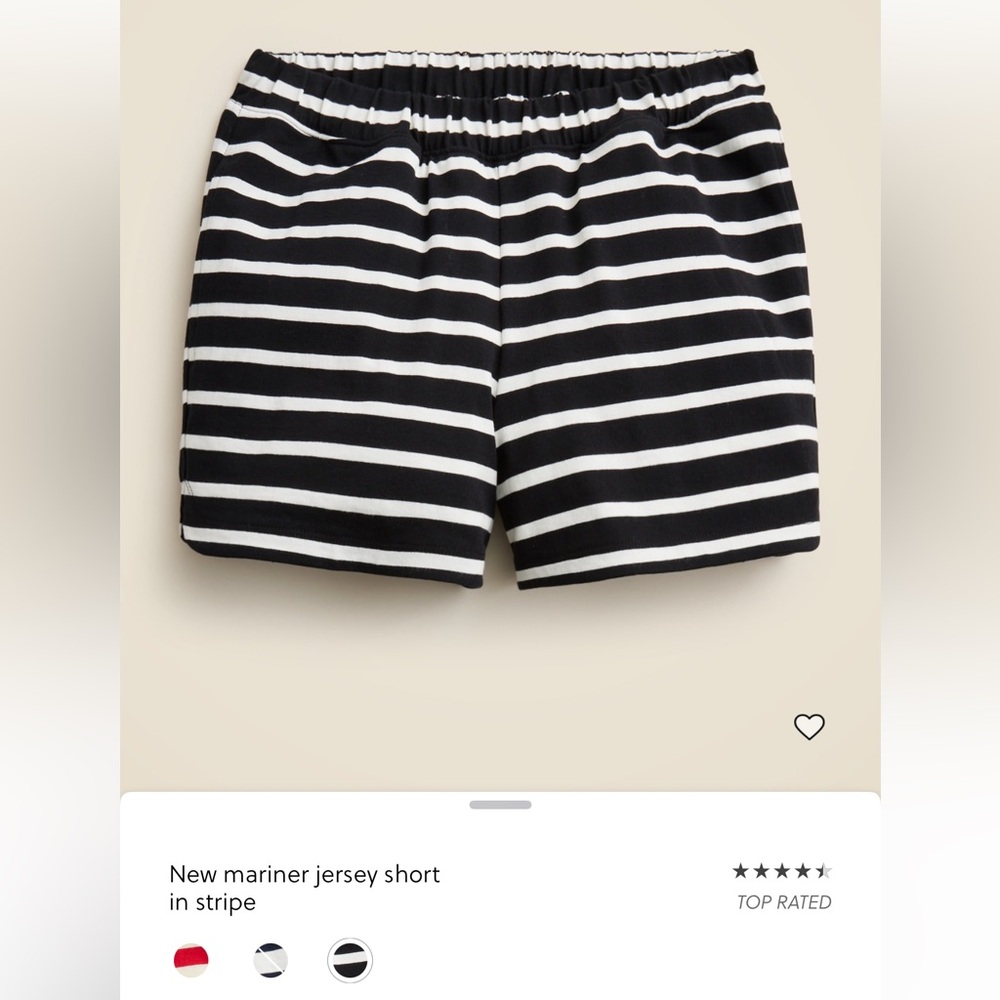 NWT J CREW Striped Black and White Women's Shorts size Small